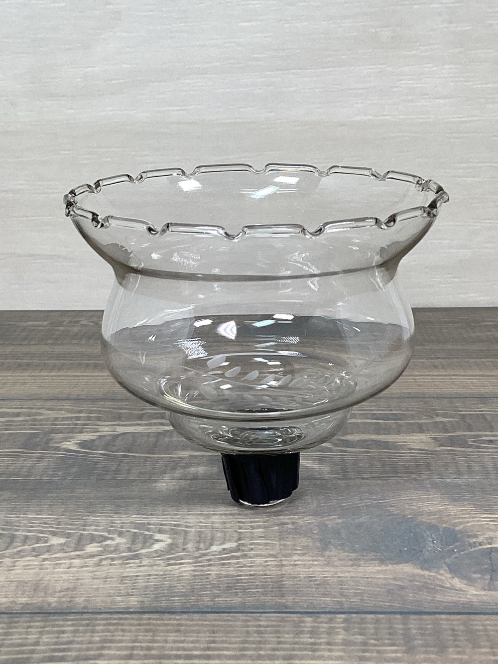 Vintage Votive Peg Cup Candle Holder with Gasket Clear Glass Etched Wheat Homco